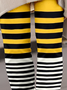 Damen Lässig Gestreift Jersey Alle Jahreszeiten Lang Leggings