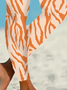 Damen Lässig Zebra Jersey Alle Jahreszeiten Lang Leggings