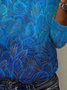 Damen Langarm T-Shirts T-Shirt Frühling/Herbst Blätter Jersey V-Ausschnitt Täglich Ausgehen Lässig Oberteile