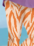 Damen Lässig Zebra Jersey Alle Jahreszeiten Lang Leggings