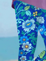 Damen Lässig Geblümt Jersey Alle Jahreszeiten Lang Leggings