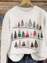 Damen Winter Weihnachten Lässig Langarm Rundhals Strickpullover