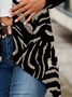 Damen Frühling/Herbst Oberbekleidung Lässig Zebra Jersey Schal Jacke