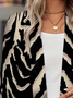 Damen Frühling/Herbst Oberbekleidung Lässig Zebra Jersey Schal Jacke