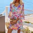 Damen Dreiviertelärmel Frühling/Herbst Ethnisch Kleid V-Ausschnitt Täglich Ausgehen Lässig Mini H-Linie Kleid