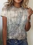 Damen Kurzarm T-Shirts T-Shirt Sommer Ethnisch Jersey Rundhals Urlaub Ausgehen Lässig Oberteile