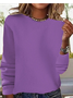 Pullover Damen Unifarben Lässig Langarm Weit Frühling/Herbst