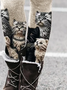 Damen Lässig Katze Jersey Alle Jahreszeiten Lang Leggings