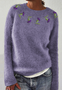 Damen Frühling/Herbst Tier Lässig Langarm Rundhals Wolle/Stricken Pullover