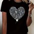 Damen Kurzarm T-Shirts T-Shirt Sommer Herz/Herz Jersey Rundhals Urlaub Ausgehen Retro Oberteile