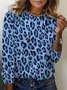 Damen Langarm T-Shirts T-Shirt Frühling/Herbst Leopard Jersey Rundhals Täglich Ausgehen Lässig Oberteile