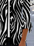 Damen Frühling/Herbst Oberbekleidung Lässig Zebra Jersey Schal Jacke