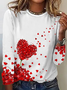 Damen Langarm T-Shirts T-Shirt Frühling/Herbst Geblümt Jersey Rundhals Täglich Ausgehen Lässig Oberteile