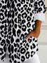Damen Langarm Bluse Frühling/Herbst Leopard Hemdkragen Täglich Ausgehen Lässig Oberteile