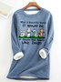 Damen Rundhals Textbriefe Lässig Frühling/Herbst Langarm Sweatshirt