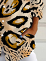 Damen Langarm Bluse Frühling/Herbst Leopard Hemdkragen Täglich Ausgehen Lässig Oberteile