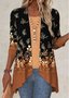 Damen Frühling/Herbst Oberbekleidung Retro Farbverlauf Jersey Schal Jacke