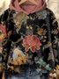 Damen Kapuze Geblümt Lässig Frühling/Herbst Langarm Sweatshirt