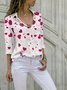 Damen Langarm Bluse Frühling/Herbst Herz/Herz Hemdkragen Urlaub Ausgehen Retro Oberteile