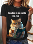 Damen Kurzarm T-Shirts T-Shirt Sommer Katze Jersey Rundhals Täglich Ausgehen Lässig Oberteile