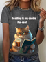 Damen Kurzarm T-Shirts T-Shirt Sommer Katze Jersey Rundhals Täglich Ausgehen Lässig Oberteile