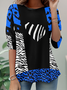 Damen Langarm T-Shirts T-Shirt Frühling/Herbst Leopard Jersey Rundhals Täglich Ausgehen Lässig Oberteile