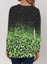Damen Langarm T-Shirts T-Shirt Frühling/Herbst Leopard Jersey Rundhals Täglich Ausgehen Lässig Oberteile
