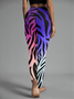 Damen Lässig Zebra Jersey Alle Jahreszeiten Lang Leggings