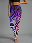 Damen Lässig Zebra Jersey Alle Jahreszeiten Lang Leggings
