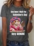 Damen Kurzarm T-Shirts T-Shirt Sommer Katze Jersey Rundhals Urlaub Ausgehen Lässig Oberteile
