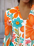 Damen Frühling/Herbst Oberbekleidung Lässig Geblümt Jersey Schal Jacke