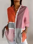 Damen Geometrisch Langarm Bluse Frühling/Herbst Hemdkragen Täglich Lässig Oberteile