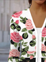 Damen Frühling/Herbst Oberbekleidung Lässig Geblümt Jersey Schal Jacke