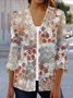 Damen Frühling/Herbst Oberbekleidung Lässig Geblümt Jersey Schal Jacke