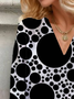 Damen Dreiviertelärmel Bluse Frühling/Herbst Polka Dots V-Ausschnitt Urlaub Ausgehen Lässig Oberteile