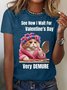 Damen Kurzarm T-Shirts T-Shirt Sommer Katze Jersey Rundhals Urlaub Ausgehen Lässig Oberteile