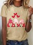 Damen Kurzarm T-Shirts T-Shirt Sommer Herz/Herz Jersey Rundhals Urlaub Ausgehen Lässig Oberteile