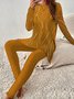 Damen Jersey Geometrisch Täglich Ausgehen Zwei Stücke Set Langarm Lässig Frühling/Herbst Bluse mit Hose Matching Set