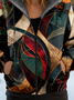 Damen Herbst Oberbekleidung Lässig Geometrisch Langarm Kapuze Jacke