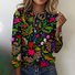 Damen Langarm T-Shirts T-Shirt Frühling/Herbst Kariert Baumwolle Rundhals Täglich Ausgehen Retro Oberteile