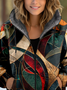 Damen Herbst Oberbekleidung Lässig Geometrisch Langarm Kapuze Jacke