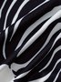 Damen Jersey Zebra Täglich Ausgehen Zwei Stücke Set Langarm Lässig Frühling/Herbst Bluse mit Hose Matching Set