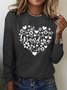 Damen Langarm T-Shirts T-Shirt Frühling/Herbst Kariert Rundhals Retro Oberteile