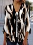 Damen Frühling/Herbst Oberbekleidung Lässig Zebra Jersey Schal Jacke