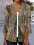 Damen Frühling/Herbst Oberbekleidung Lässig Geometrisch Jersey Schal Jacke