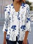 Damen Frühling/Herbst Oberbekleidung Lässig Geblümt Jersey Schal Jacke