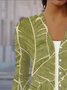 Damen Frühling/Herbst Oberbekleidung Lässig Blätter Jersey Schal Jacke