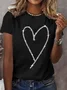 Damen Kurzarm T-Shirts T-Shirt Sommer Herz/Herz Baumwollmischung Rundhals Täglich Ausgehen Lässig Oberteile