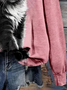 Damen Rundhals Katze Lässig Frühling/Herbst Langarm Sweatshirt