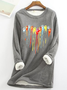 Damen Rundhals Textbriefe Lässig Frühling/Herbst Langarm Sweatshirt